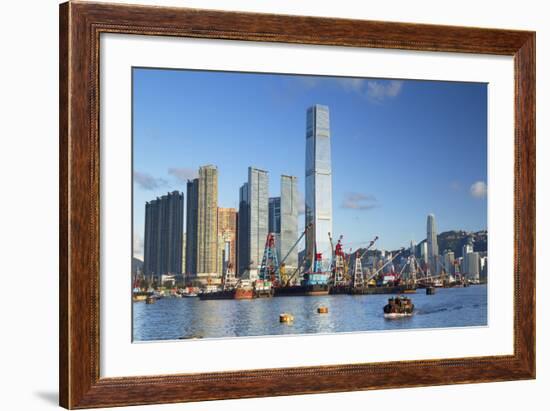 International Commerce Centre (Icc) and Yau Ma Tei Typhoon Shelter, West Kowloon, Hong Kong, China-Ian Trower-Framed Photographic Print