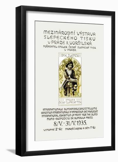 International Exhibition of Print for the Blind-Alphonse Mucha-Framed Art Print