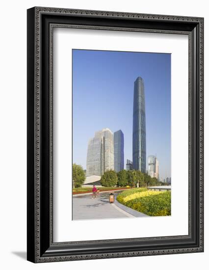 International Finance Centre and Skyscrapers in Zhujiang New Town-Ian Trower-Framed Photographic Print