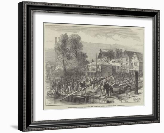 International Four-Oar Boat-Race, the Americans Landing at Biffin's Yard, Hammersmith-Charles Robinson-Framed Giclee Print