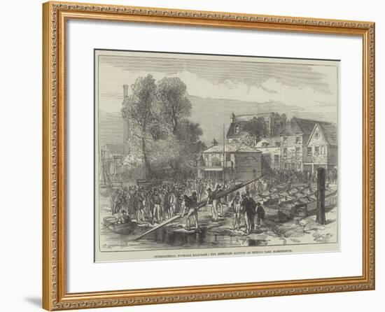 International Four-Oar Boat-Race, the Americans Landing at Biffin's Yard, Hammersmith-Charles Robinson-Framed Giclee Print