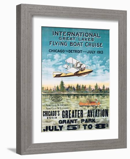 International Great Lakes Flying Boat Cruise, Chicago to Detroit, c.1913-null-Framed Art Print