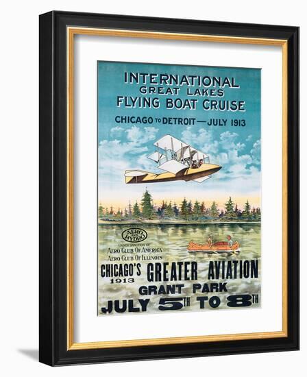 International Great Lakes Flying Boat Cruise, Chicago to Detroit, c.1913-null-Framed Art Print