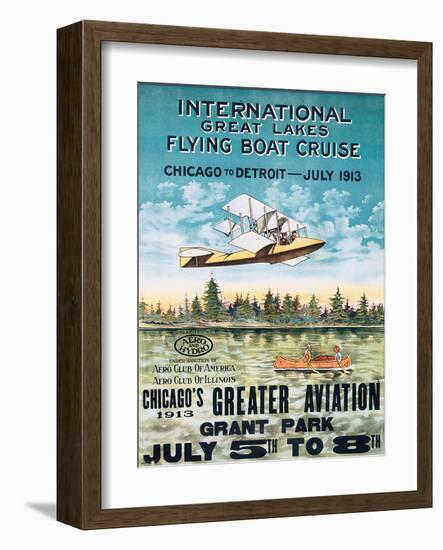 International Great Lakes Flying Boat Cruise, Chicago to Detroit, c.1913-null-Framed Art Print