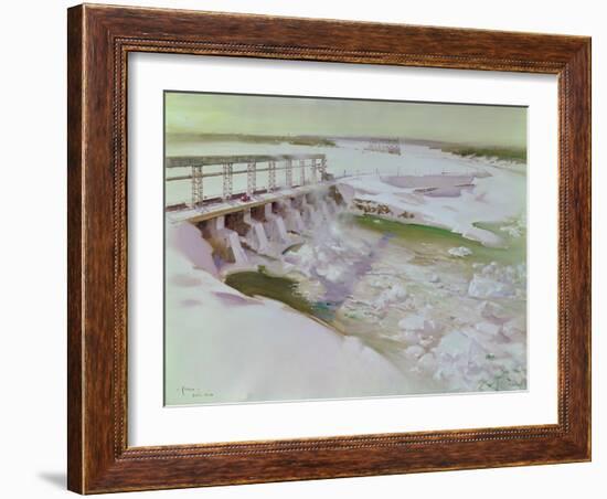 International Nickel Company- Kelsey Dam on the Nielsen River, Manitoba-Terence Cuneo-Framed Giclee Print