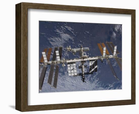 International Space Station in Orbit Above the Earth-null-Framed Photographic Print