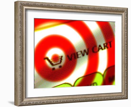 Internet Shopping Cart Symbol on Top of a Target-null-Framed Photographic Print