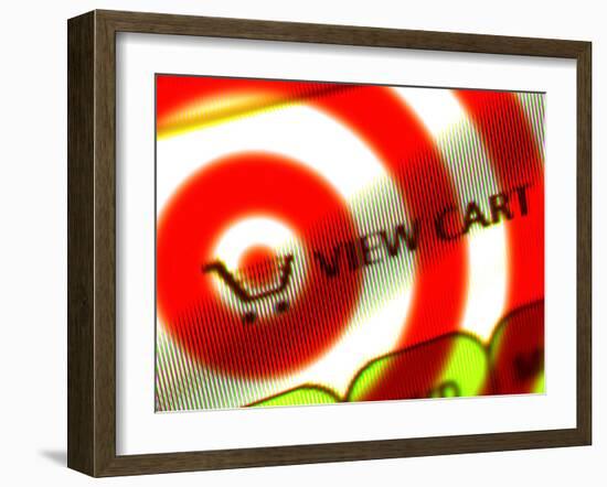 Internet Shopping Cart Symbol on Top of a Target-null-Framed Photographic Print