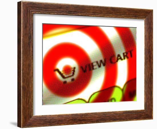 Internet Shopping Cart Symbol on Top of a Target-null-Framed Photographic Print