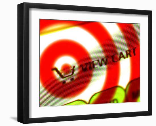 Internet Shopping Cart Symbol on Top of a Target-null-Framed Photographic Print