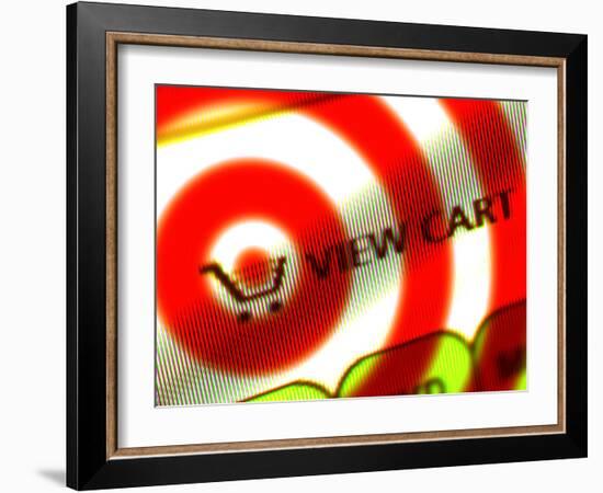 Internet Shopping Cart Symbol on Top of a Target-null-Framed Photographic Print