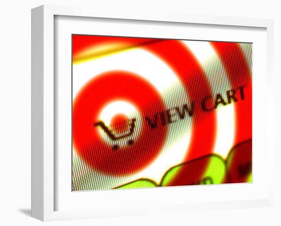 Internet Shopping Cart Symbol on Top of a Target-null-Framed Photographic Print