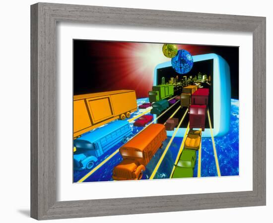 Internet Traffic-Victor Habbick-Framed Photographic Print