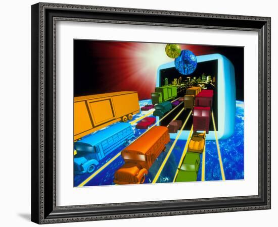 Internet Traffic-Victor Habbick-Framed Photographic Print