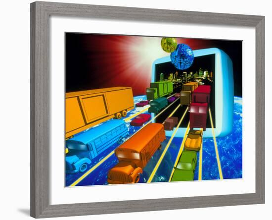 Internet Traffic-Victor Habbick-Framed Photographic Print