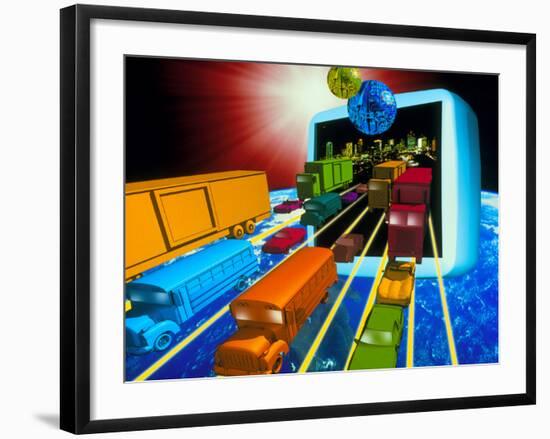 Internet Traffic-Victor Habbick-Framed Photographic Print