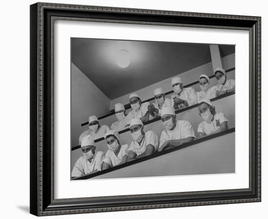 Interns Wearing Surgical Masks Observing Medical Procedure at Minneapolis General Hospital-Alfred Eisenstaedt-Framed Photographic Print