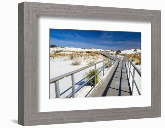 Interpretive Boardwalk, White Sands National Monument, New Mexico, Usa-Russ Bishop-Framed Photographic Print