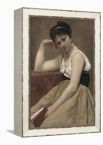 Interrupted Reading, C.1870-Jean-Baptiste-Camille Corot-Framed Premier Image Canvas