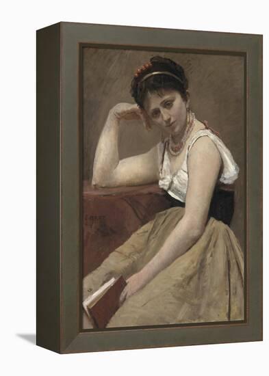 Interrupted Reading, C.1870-Jean-Baptiste-Camille Corot-Framed Premier Image Canvas