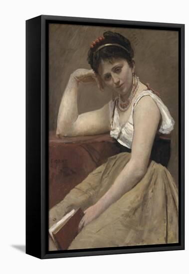 Interrupted Reading, C.1870-Jean-Baptiste-Camille Corot-Framed Premier Image Canvas