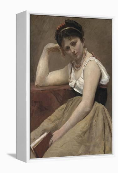 Interrupted Reading, C.1870-Jean-Baptiste-Camille Corot-Framed Premier Image Canvas