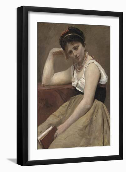 Interrupted Reading, C.1870-Jean-Baptiste-Camille Corot-Framed Giclee Print