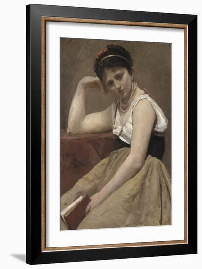 Interrupted Reading, C.1870-Jean-Baptiste-Camille Corot-Framed Giclee Print