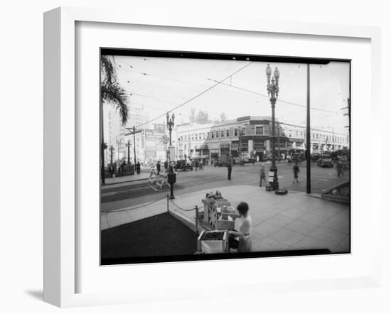 Intersection, West Temple Street and North Broadway, Los Angeles, CA-Dick Whittington Studio-Framed Photographic Print