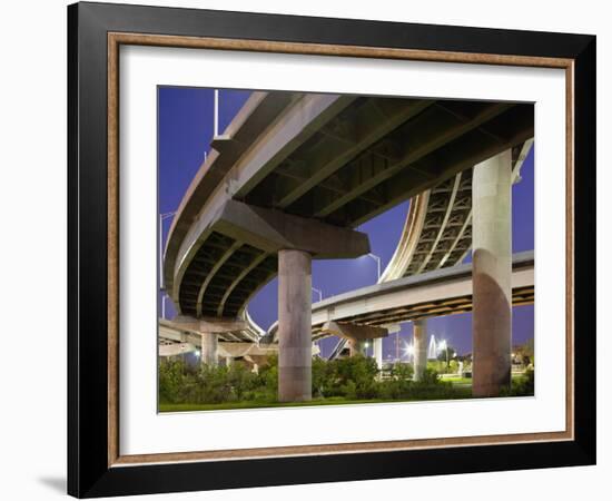 Interstate Highway Bridge Overpass at Dusk on Summer Evening, Charleston, South Carolina, Usa-Paul Souders-Framed Photographic Print