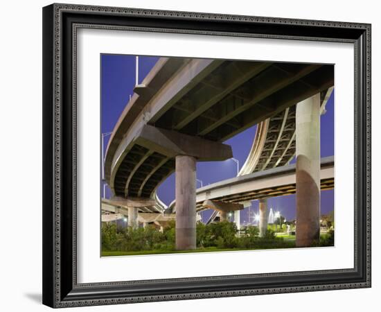 Interstate Highway Bridge Overpass at Dusk on Summer Evening, Charleston, South Carolina, Usa-Paul Souders-Framed Photographic Print