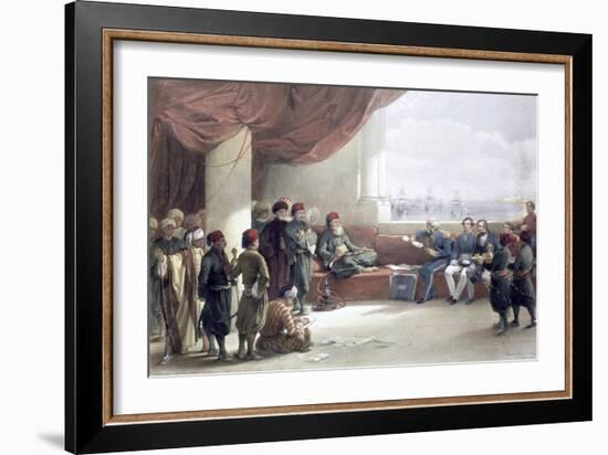 Interview with the Viceroy of Egypt at his palace, Alexandria, Egypt, May 12th 1839, (19th century)-David Roberts-Framed Giclee Print