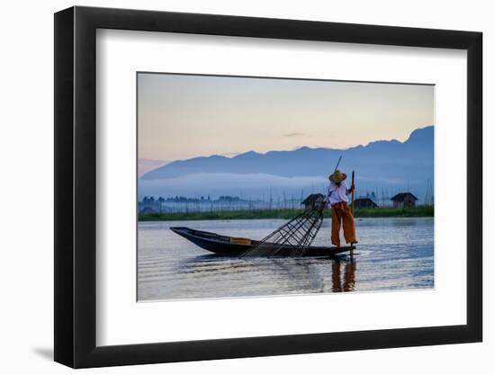 Intha Ethnic Group Fisherman, Inle Lake, Shan State, Myanmar (Burma), Asia-Nathalie Cuvelier-Framed Photographic Print