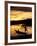 Intha Fisherman Rowing Boat With Legs at Sunset, Myanmar-Keren Su-Framed Photographic Print