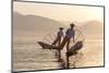 Intha 'Leg Rowing' Fishermen at Sunset on Inle Lake-Lee Frost-Mounted Photographic Print