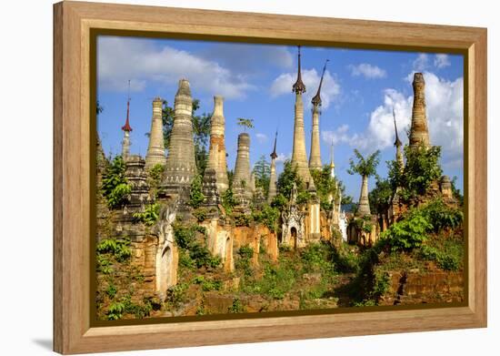 Inthein (Indein), Paya Shwe Inn Thein, Group of Stupas Dated 17th to 18th Century-Nathalie Cuvelier-Framed Premier Image Canvas