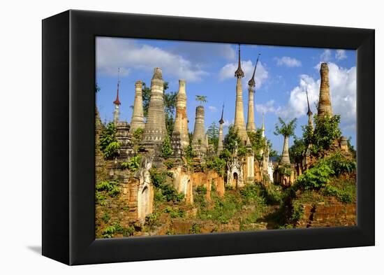 Inthein (Indein), Paya Shwe Inn Thein, Group of Stupas Dated 17th to 18th Century-Nathalie Cuvelier-Framed Premier Image Canvas