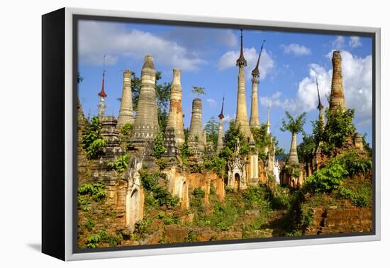 Inthein (Indein), Paya Shwe Inn Thein, Group of Stupas Dated 17th to 18th Century-Nathalie Cuvelier-Framed Premier Image Canvas