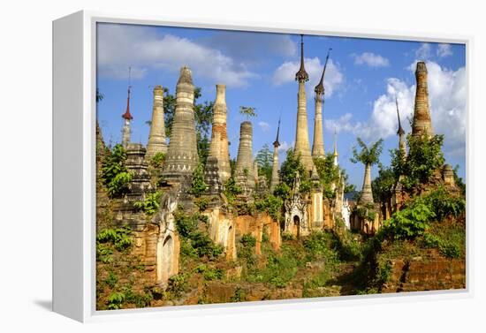 Inthein (Indein), Paya Shwe Inn Thein, Group of Stupas Dated 17th to 18th Century-Nathalie Cuvelier-Framed Premier Image Canvas