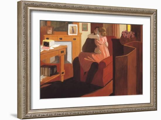 Intimacy, Couple in an Interior with a Partition, 1898-Félix Vallotton-Framed Giclee Print