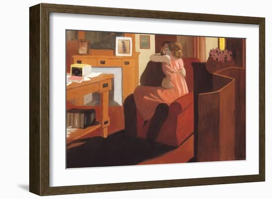 Intimacy, Couple in an Interior with a Partition, 1898-Félix Vallotton-Framed Giclee Print