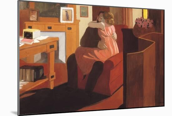 Intimacy, Couple in an Interior with a Partition, 1898-Félix Vallotton-Mounted Giclee Print