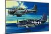 Into the Blue: American War-Planes-Wilf Hardy-Mounted Giclee Print