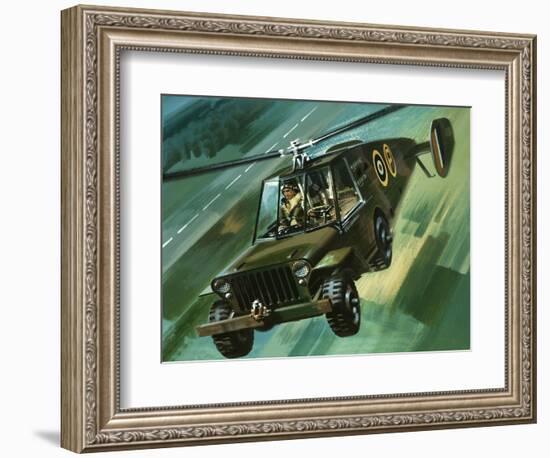 Into the Blue: The Flying Jeep-Wilf Hardy-Framed Giclee Print