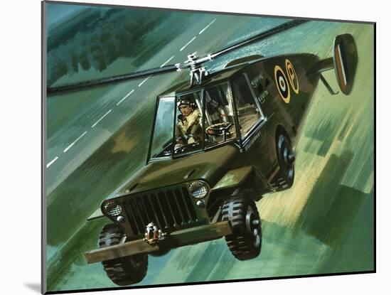 Into the Blue: The Flying Jeep-Wilf Hardy-Mounted Giclee Print