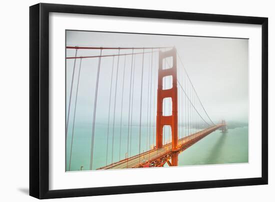 Into the Fog at Golden Gate Bridge, San Francisco-Vincent James-Framed Photographic Print