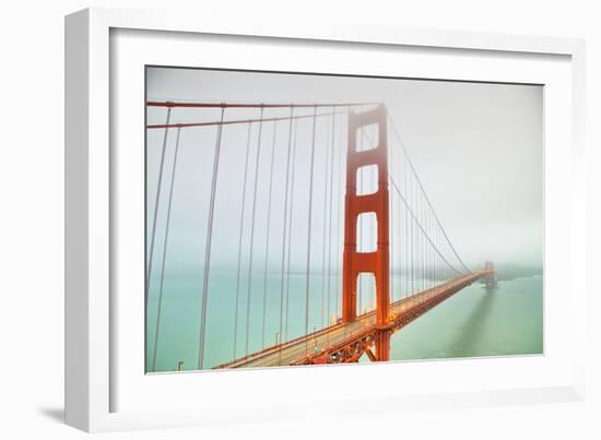 Into the Fog at Golden Gate Bridge, San Francisco-Vincent James-Framed Photographic Print
