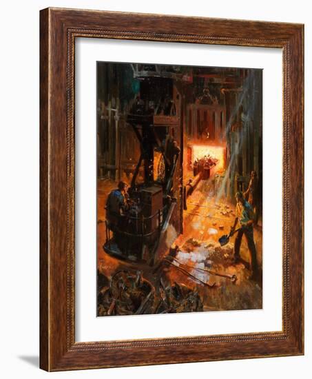 Into the Mouth of Hell (Oil on Board)-Terence Cuneo-Framed Giclee Print