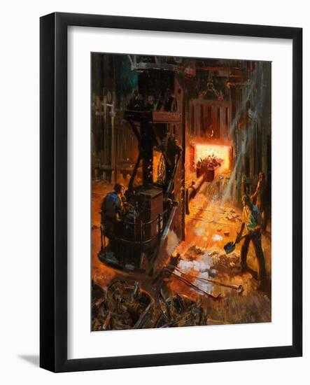 Into the Mouth of Hell (Oil on Board)-Terence Cuneo-Framed Giclee Print