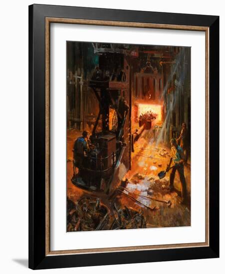 Into the Mouth of Hell (Oil on Board)-Terence Cuneo-Framed Giclee Print